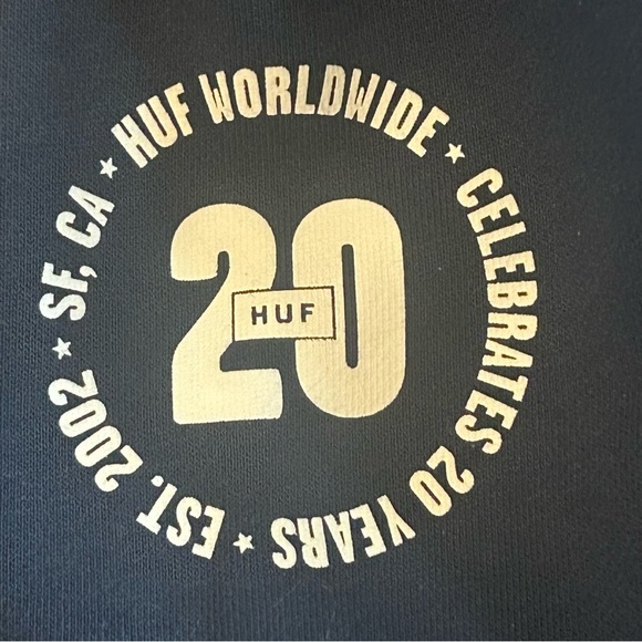HUF Forever Crewneck Medium Blue Mens - Picture 6 of 8